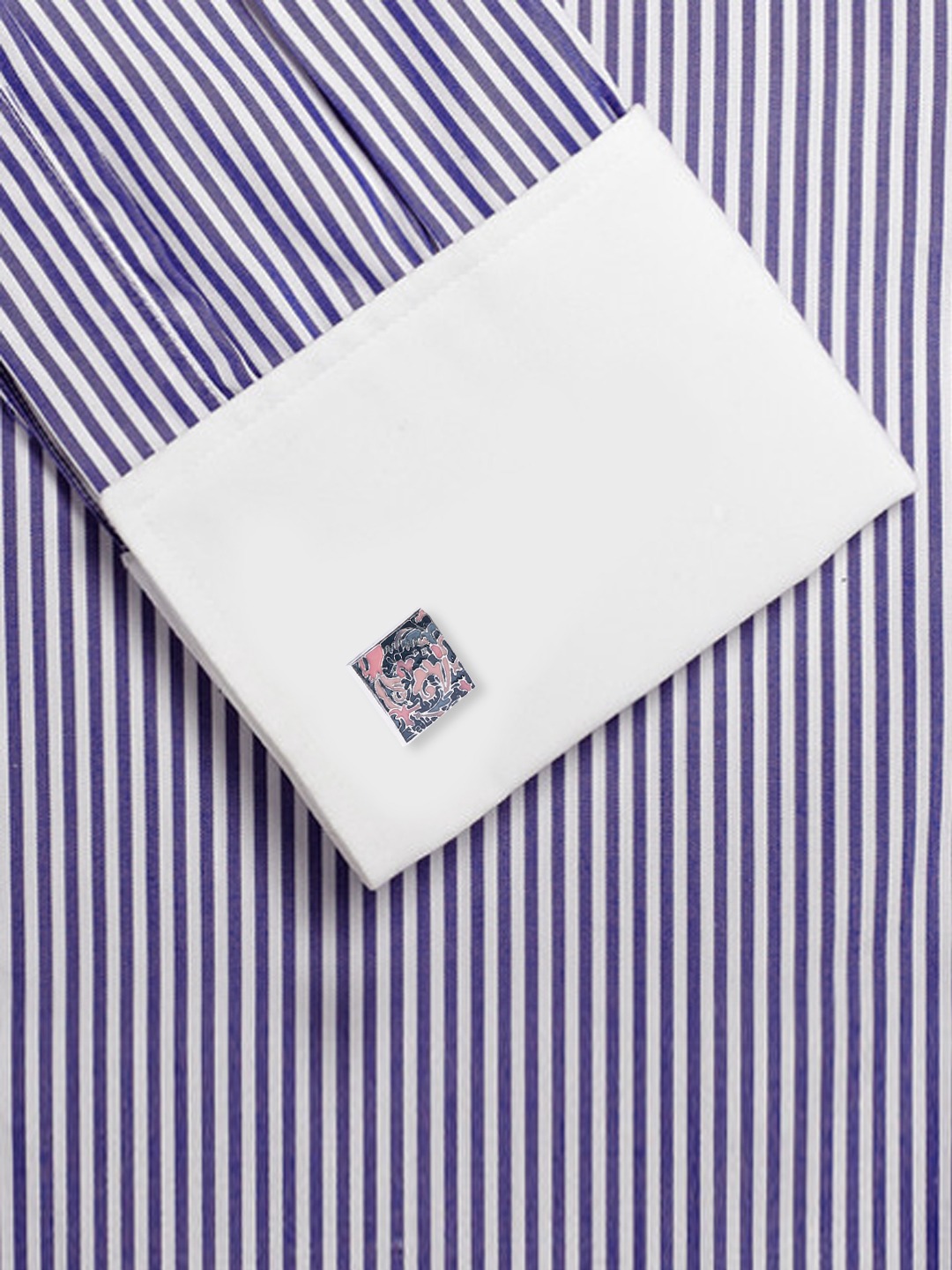 YouBella Jewellery Silver Plated Multi-Color Formal Cuff Links Cufflinks Set for Men